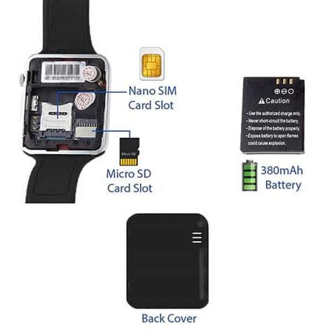 Where is Sim card tray for A1 Smart Watch 